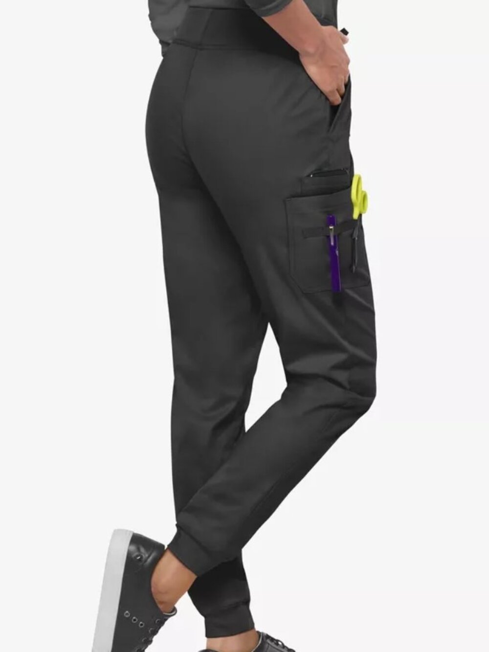 Black scrub pants - jogger style, Buttersoft size small